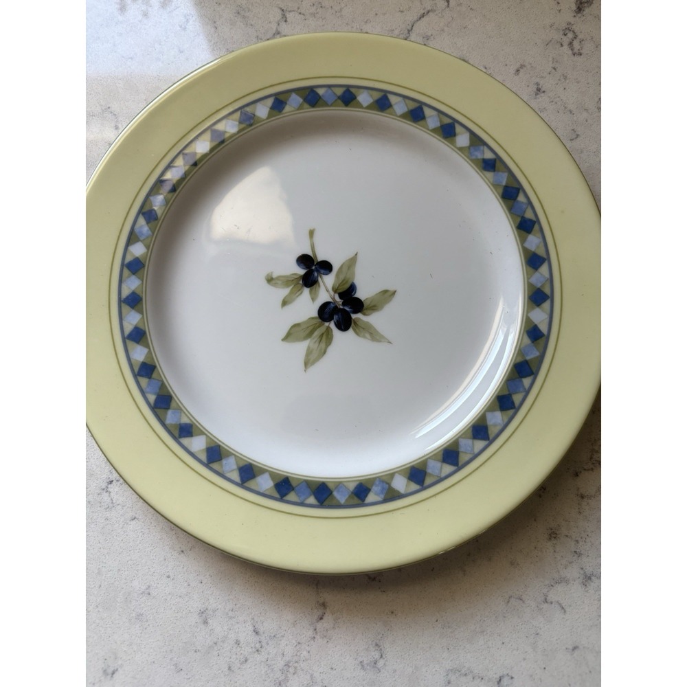 ROYAL DOULTON Carmina Salad Appetizer Plate 9" Olives Leaves Tuscan NWOT 1990's